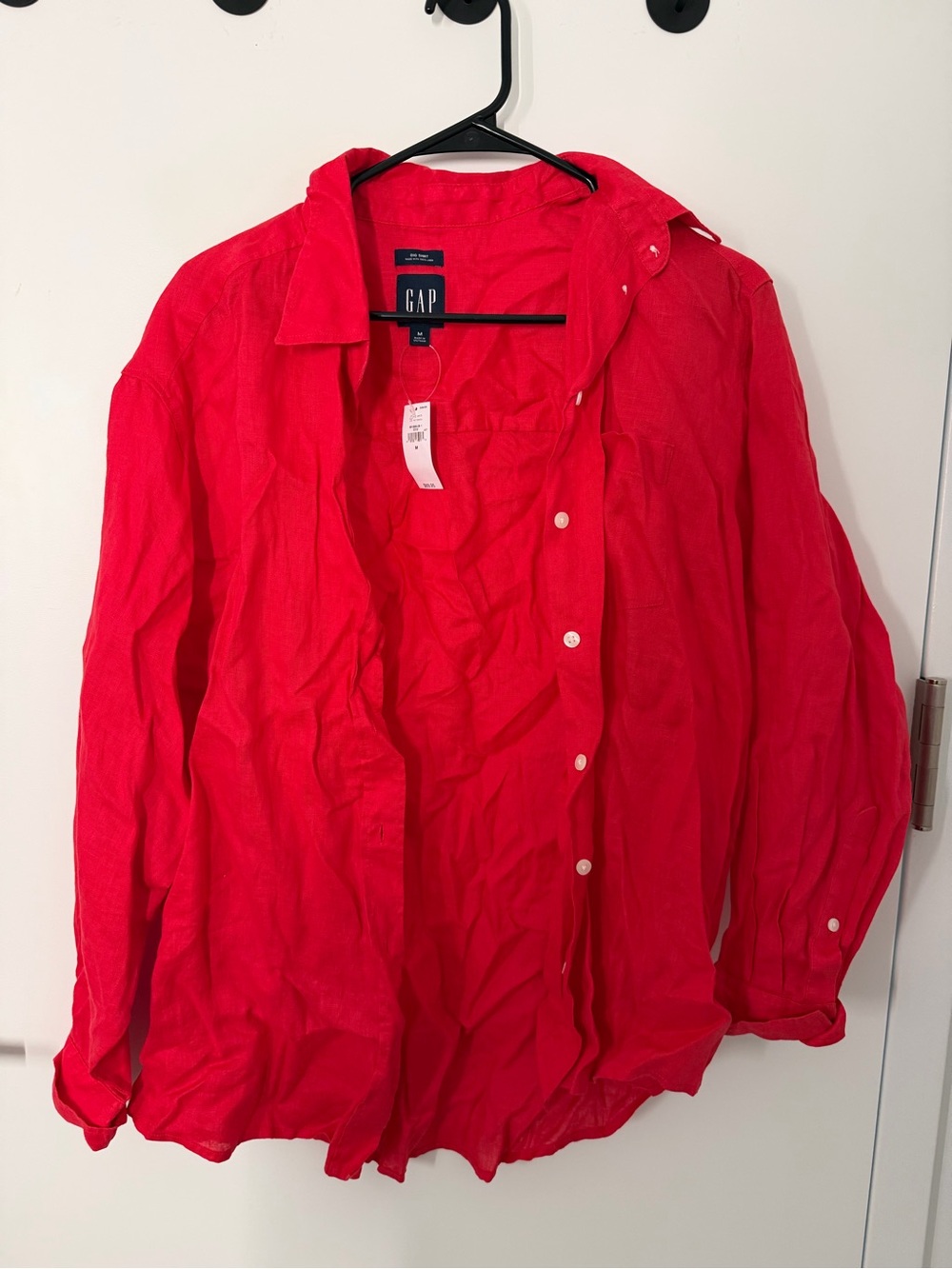 GAP Red Linen Button-Up Shirt